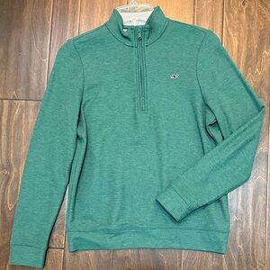 Vineyard Vines Boys Hunter Green Quarter-Zip Sweater